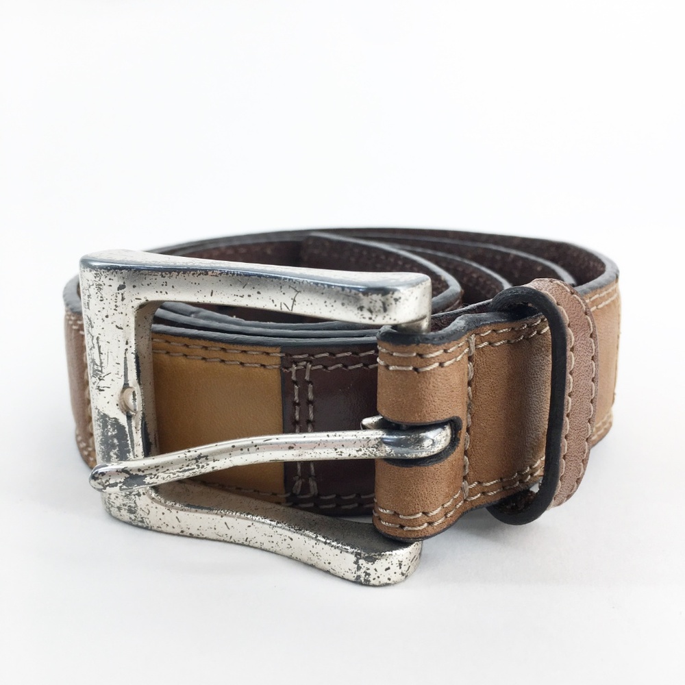 FOSSIL Vintage Genuine Leather Patchwork Belt Med